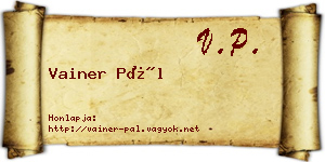 Vainer Pál névjegykártya